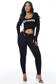EMBROIDERED RIBBED GARTER TOP