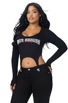 EMBROIDERED RIBBED GARTER TOP
