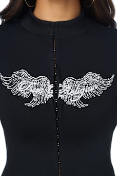 CRYSTAL KEYHOLE CAP SLEEVE TOP