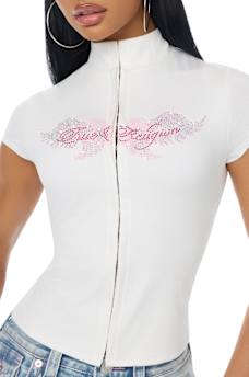 CRYSTAL KEYHOLE CAP SLEEVE TOP