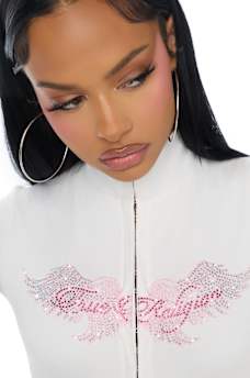 CRYSTAL KEYHOLE CAP SLEEVE TOP