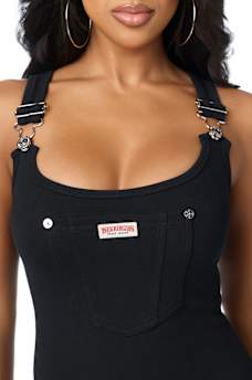 OVERALL RIBBED MINI DRESS