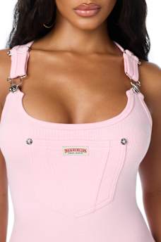 OVERALL RIBBED MINI DRESS