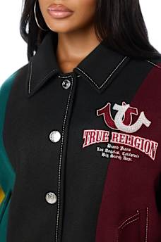 BLOUSON UNIVERSITAIRE STYLE AVIATEUR SURDIMENSIONN&Eacute;