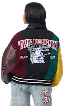 BLOUSON UNIVERSITAIRE STYLE AVIATEUR SURDIMENSIONN&Eacute;