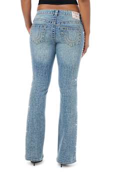 BECCA MID RISE SNAKESKIN BIG T BOOTCUT JEAN