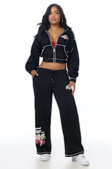 CRYSTAL CHERRY GIRLFRIEND ZIP HOODIE