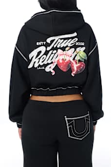 CRYSTAL CHERRY GIRLFRIEND ZIP HOODIE