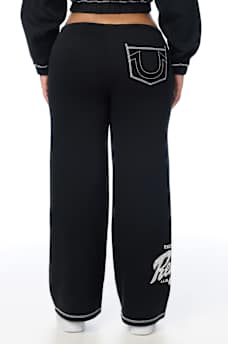 CRYSTAL CHERRY WIDE LEG SWEATPANT