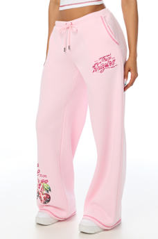 CRYSTAL CHERRY WIDE LEG SWEATPANT