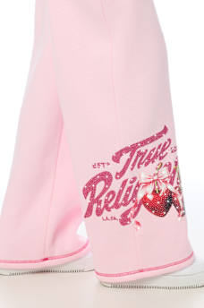 CRYSTAL CHERRY WIDE LEG SWEATPANT