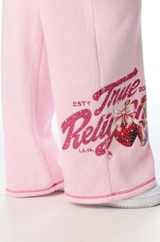 CRYSTAL CHERRY WIDE LEG SWEATPANT