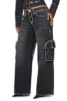 MADDIE MID RISE WING SUPER T CARGO SUPER BAGGY JEAN