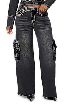 MADDIE MID RISE WING SUPER T CARGO SUPER BAGGY JEAN