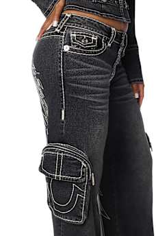 MADDIE MID RISE WING SUPER T CARGO SUPER BAGGY JEAN
