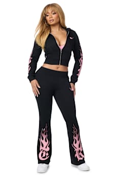CRYSTAL FLAME BOOTCUT SWEATPANT