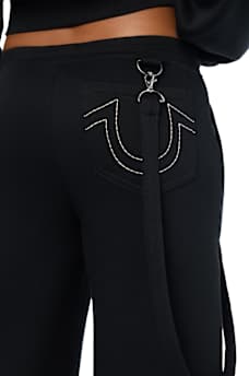 EMBROIDERED OVERALL BAGGY SWEATPANT