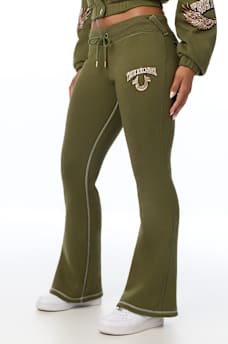 CRYSTAL WING MID RISE BOOTCUT SWEATPANT