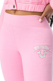CRYSTAL WING MID RISE BOOTCUT SWEATPANT