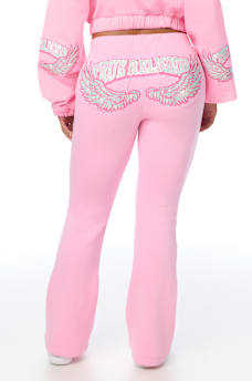 CRYSTAL WING MID RISE BOOTCUT SWEATPANT