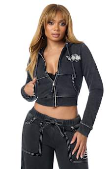 WASHED BIG T PIERCING HOODIE