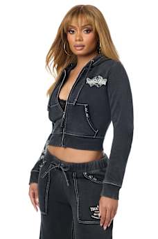 WASHED BIG T PIERCING HOODIE