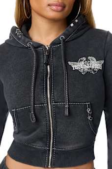 WASHED BIG T PIERCING HOODIE
