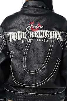 SUPER T FAUX LEATHER JACKET