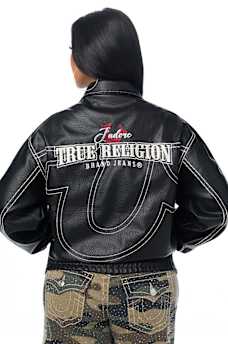 SUPER T FAUX LEATHER JACKET