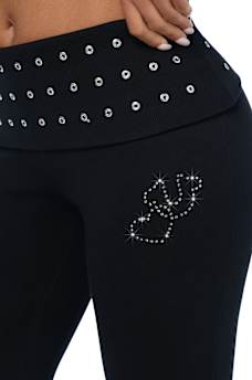 EYELET FOLDOVER BOOTCUT SWEATPANT