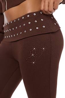 EYELET FOLDOVER BOOTCUT SWEATPANT