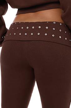 EYELET FOLDOVER BOOTCUT SWEATPANT