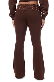 EYELET FOLDOVER BOOTCUT SWEATPANT