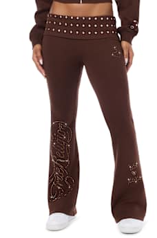 EYELET FOLDOVER BOOTCUT SWEATPANT