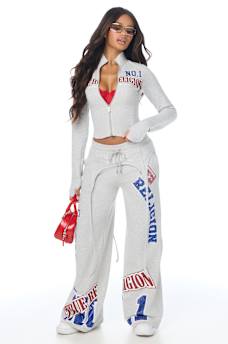 CRYSTAL SPORTY ZIP TRACK JACKET