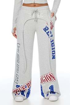 SPORTY GARTER WIDE LEG PANT