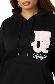 VELVET EMBROIDERED OVERSIZED HOODIE