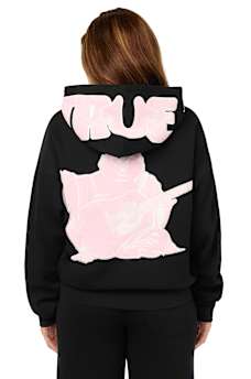 VELVET EMBROIDERED OVERSIZED HOODIE