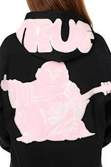 VELVET EMBROIDERED OVERSIZED HOODIE