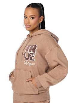 VELVET EMBROIDERED OVERSIZED HOODIE