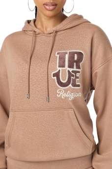 VELVET EMBROIDERED OVERSIZED HOODIE