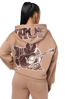 VELVET EMBROIDERED OVERSIZED HOODIE