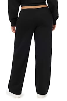VELVET EMBROIDERED LOW RISE STRAIGHT LEG SWEATPANT