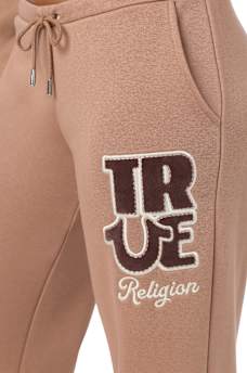 VELVET EMBROIDERED LOW RISE STRAIGHT LEG SWEATPANT