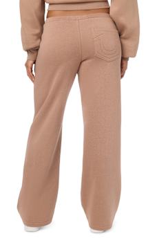 VELVET EMBROIDERED LOW RISE STRAIGHT LEG SWEATPANT
