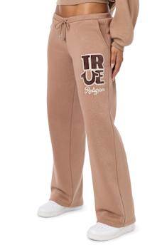 VELVET EMBROIDERED LOW RISE STRAIGHT LEG SWEATPANT