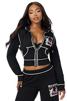 CHROME SHRUNKEN ZIP-UP HOODIE