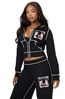 CHROME SHRUNKEN ZIP-UP HOODIE