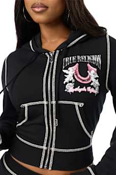 CHROME SHRUNKEN ZIP-UP HOODIE