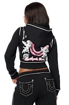 CHROME SHRUNKEN ZIP-UP HOODIE